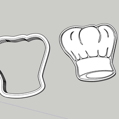 Cappello-Chef.png Fichier STL Chapeau de chef Cuisine emporte-pièce gaufré design de gâteau décoration de fête tampons・Modèle pour impression 3D à télécharger