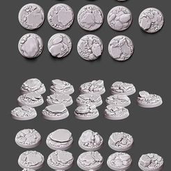 ZBrush-ScreenGrab14.jpg Archivo STL Juego de 13 bases texturizadas - variaciones de roca - 32 mm・Design para impresora 3D para descargar