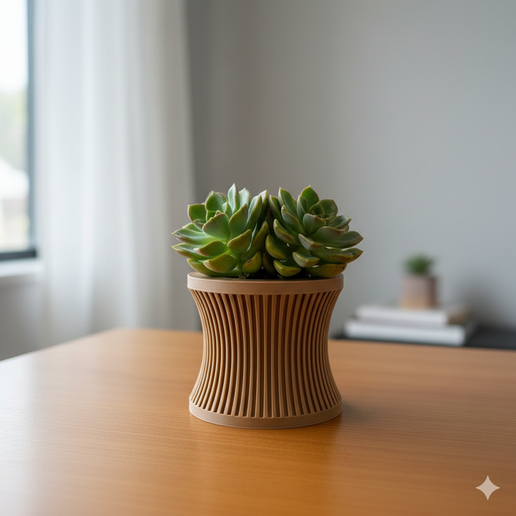 Modern Fluted Planter for Succulents