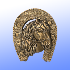 1-FRONTAL.png Archivo STL Horse Plate - Necklace・Objeto imprimible en 3D para descargar