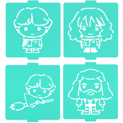 1.png Harry Potter stencil set of 4 for Coffee and Baking