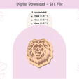 lion-head-clay-cutter-2.png Lion Head Cutter for Polymer Clay | Digital STL File | Clay Tools | 3 Sizes Clay Cutters