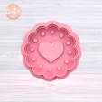 1.862.png BLONDE HEART PIE Cutter with Stamp / Cookie Cutter Linzer