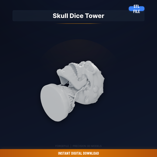 Large Skull Dice Tower, Dice Enter Through Top Of Skull, - 3D Printable STL File