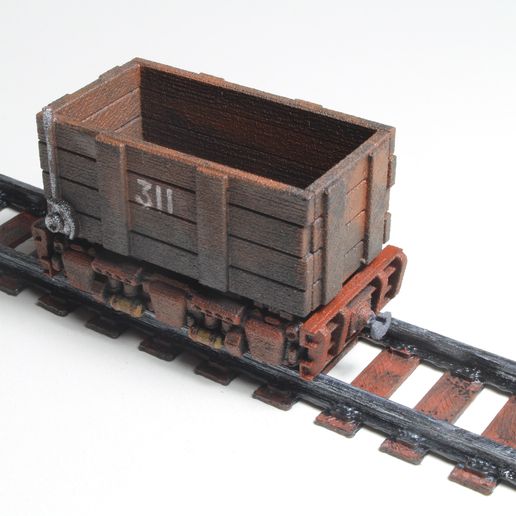 MineTrolley-SLS1.jpg 28mm Maßstab Tabletop Gaming Mine Trolley - feste Räder