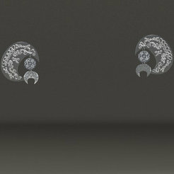 Render_1.png Fichier STL gratuit boucle d'oreille lune・Plan pour imprimante 3D à télécharger