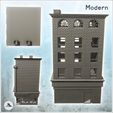 4.jpg Brick corner building with first floor store and arched windows (12) - Downtown Modern WW2 WW1 World War Diaroma Wargaming RPG