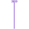 2019_swizzle_stick_long_3DprintNY.stl 2019 New Years Party Picks and Swizzle Sticks