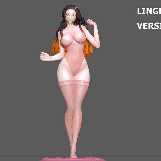 2.jpg Fichier 3D NEZUKO ADULT demon slayer kimetsu no yaiba SEXY GIRL WOMAN LINGERIE ANIME modèle d'impression 3D・Design pour impression 3D à télécharger, figuremasteracademy
