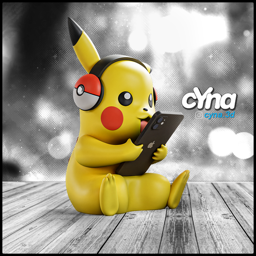 Pikachu Pokephone Charging Station 3D model