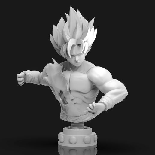 STL file Son GoKu Dragon Ball Bust・3D print design to download・Cults