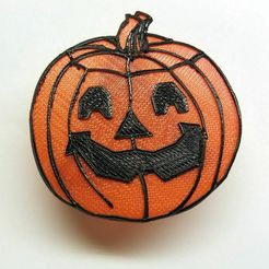 pumpkin_pin.jpg Free 3D file Jack O Lantern Pumpkin Pin・3D printer model to download