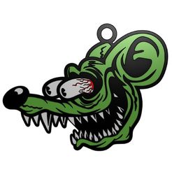 WhatsApp-Image-2023-05-13-at-03.19.13.jpeg STL file RAT FINK (HOT ROD) KEYCHAN RAT FINK - KEYCHAN RAT FINK・Design to download and 3D print