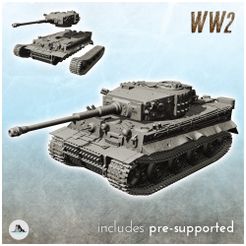 0.jpg Fichier STL Panzer VI Tiger I Ausf. E - WW2 German Flames of War Bolt Action 15mm 20mm 25mm 28mm 32mm・Plan imprimable en 3D à télécharger