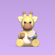 Cod1270-Giraffe-Playing-Tambourine-1.png 3D file Giraffe Playing tambourine・3D printing design to download