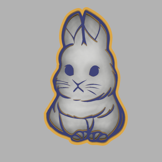 Bunny cookie cutter 001 - 3D model önizlemesi