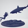 shark.jpg Fichier STL plongeur attaqué par un requin .... !・Design pour impression 3D à télécharger