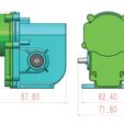 Q13.jpg Non-contact single-stage worm gear reducer design plan for 3d printing