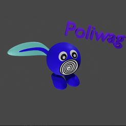 Poliwag.jpg Free OBJ file Poliwag Pokemon・3D printing template to download, 3D-Wex