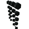 model-84.png high-quality set of 5 dumbbells in a realistic 3D model