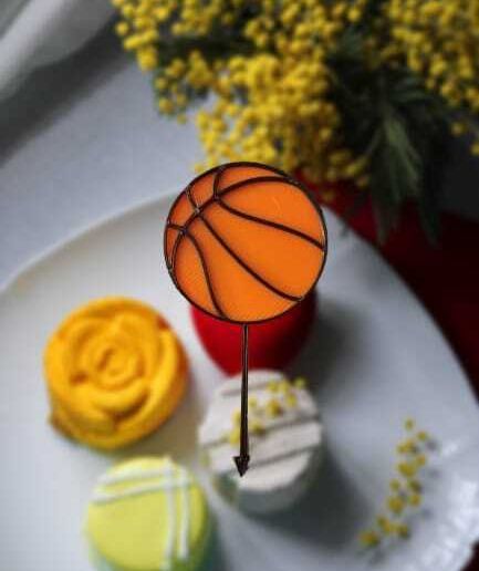 Basketball Cupcake Topper 3D model