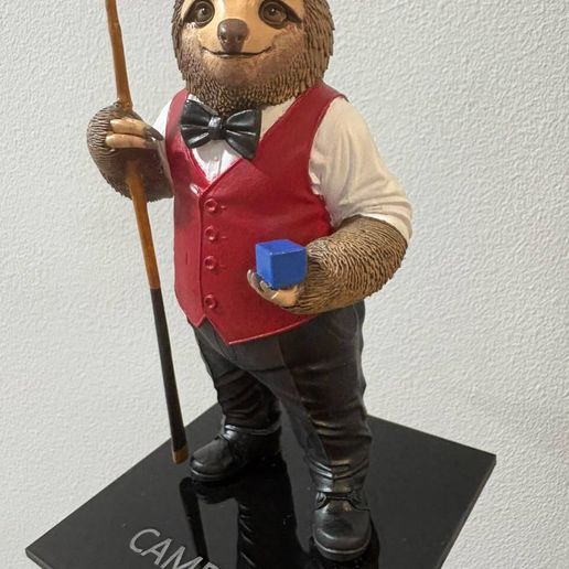 Sloth playing billiards