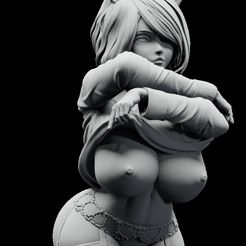 bandicam-2023-09-28-16-13-15-818.jpg Archivo STL 2B in Lingerie Busty and Big Pussy | NSFW | 🍑・Plan de impresora 3D para descargar