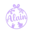 Boule de noël - Allain.stl Christmas bauble - Alain