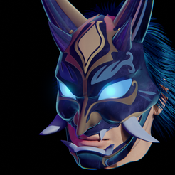 untitled4.png STL file Xiao mask from Genshin Impact・Model to download and 3D print