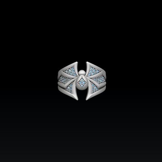 Archivo 3D Minimalistic Spider Ring With Gems 3D print model 🕷️ ・Plan ...