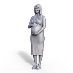 Domini.jpg STL file Figure "Pregnant woman" for diorama railroad model making advertising・Design to download and 3D print