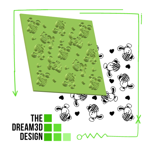 CUTE BUNNY TEXTURE STAMP 3D model