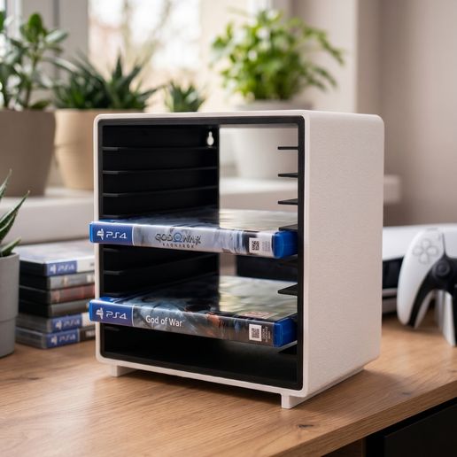 🎮 PS5 / PS4 Game Disc Holder\Stand – Minimal Storage Rack (3D Print STL ...