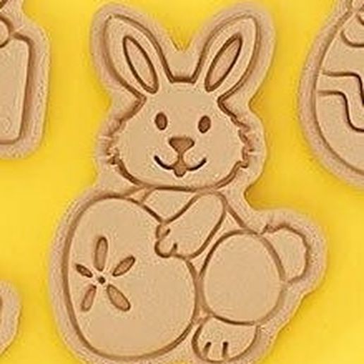 Cookie cutter easter bunny with egg 3D model