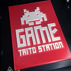 taito_print.jpg Free STL file Game Station Taito plate・3D printable design to download