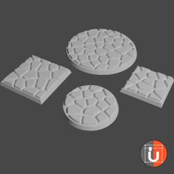 StoneBases_3_fine.jpg Free STL file 28mm Stone Bases・3D printer model to download
