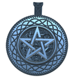 Fem-jewel-necklace-65-v7-06.png Magical Celtic Knot Wiccan Pentacle Pendant neck  witch necklace keychain femJ-65 3d-print and cnc