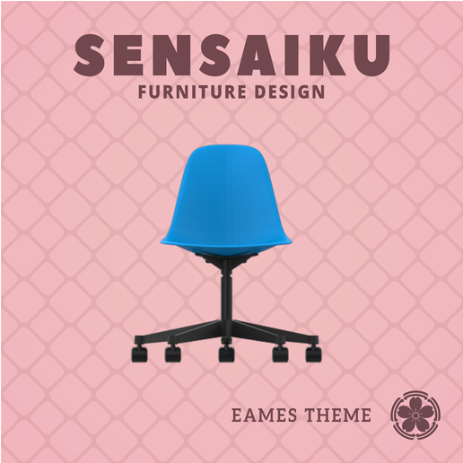 Miniature Replica 1:12 12. Eames PSCC Chair for Miniature Dollhouse - Vitra - 3D Print Instant Download - Miniature Furniture Designer Series