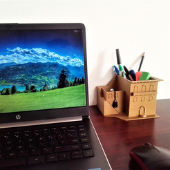 01.png 3D file DESK ORGANIZER PENCIL HOLDER・3D printing idea to download