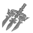Shuang Long San Cha Ji -03-PNG.png Tridente cinese classico a doppio dragone