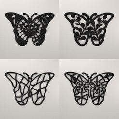 Butterfly-Wall-Decoration-Set-of-4-WARAJBUS2.jpg STL file BUTTERFLY WALL DECORATION SET OF 4 WARAJBUS2・3D printable design to download
