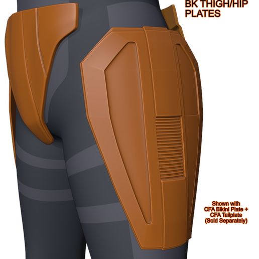 Female Hip/Thigh Armor [BK] 3D model
