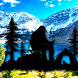 project_20231217_2230038-01.png sasquatch camping wall art funny big foot wall decor mountain decoration
