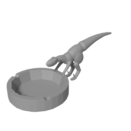 Low Poly Velociraptor Peeking Ashtray, Trinket Dish
