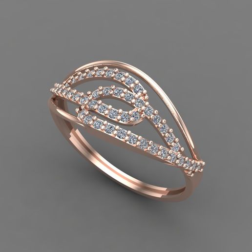 Womens Diamond Signet Ring Women Rings 3dmodels 3D print model 3D print model 3D model