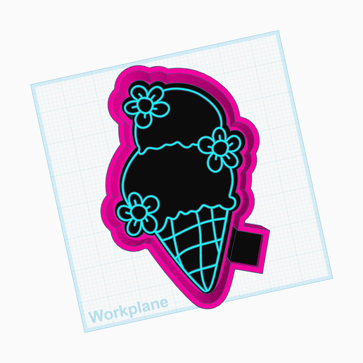 FLORAL-ICE-CREAM.png Floral Ice Cream Cone Freshie STL