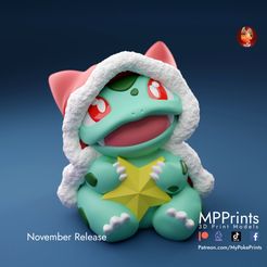 color-1-copy.jpg Christmas Bulbasaur and tree ornament- presupported and multimaterial