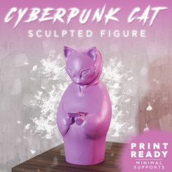 cyberpunk-cat.png Cyberpunk Cat Statue