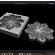 7.jpg Flower with leaves - silicone or plaster mold for 3D printer