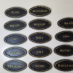 IMG_20211001_211424.jpg The Lord of the Rings LOTR HOBBIT I-II-III Nameplates 3D Models